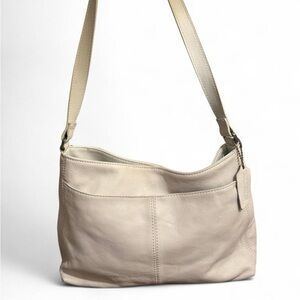 Vintage Y2K White Genuine Leather Shoulder Bag